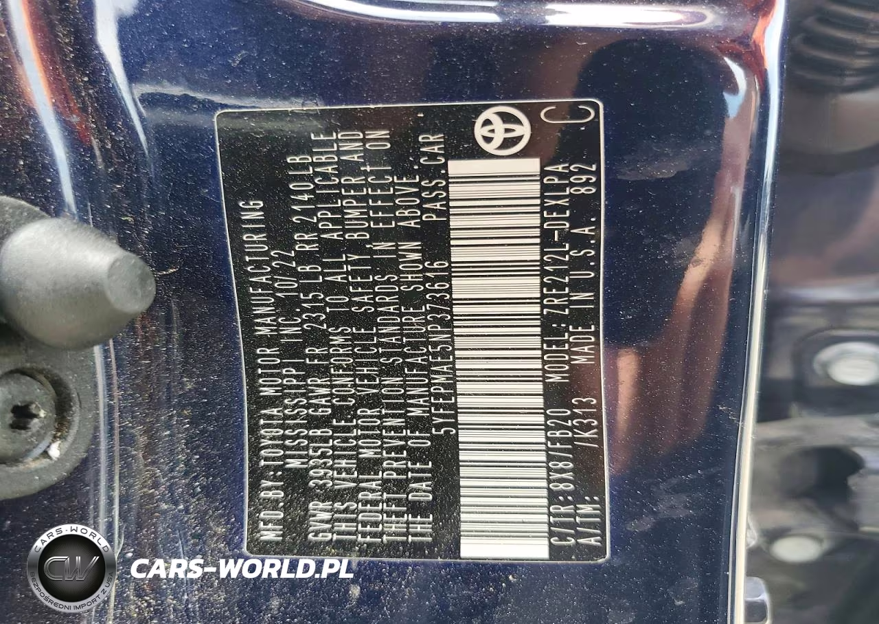 2022 Toyota Corolla Le VIN:5YFEPMAE5NP373616 - 12