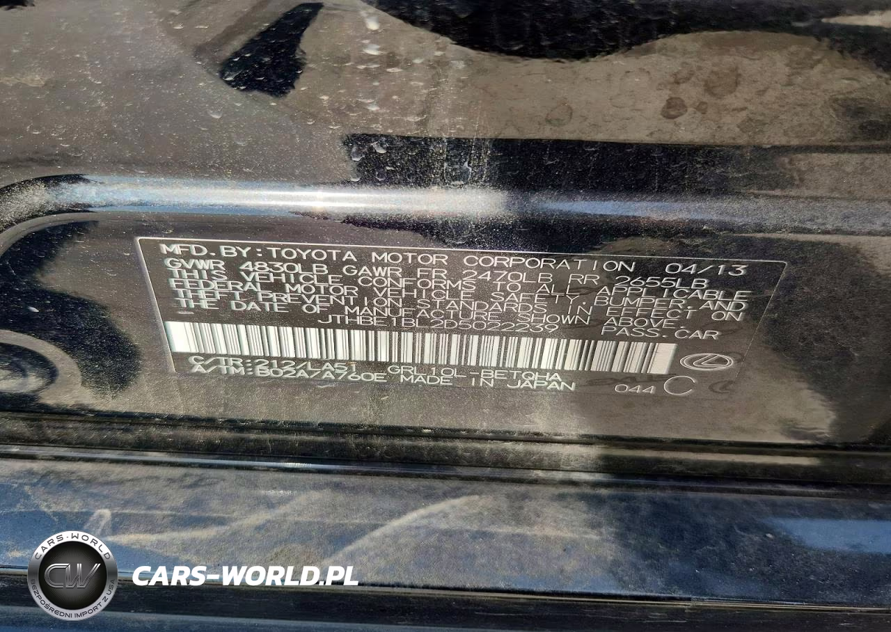 2013 Lexus Gs 350 VIN:JTHBE1BL2D5022239 - 13
