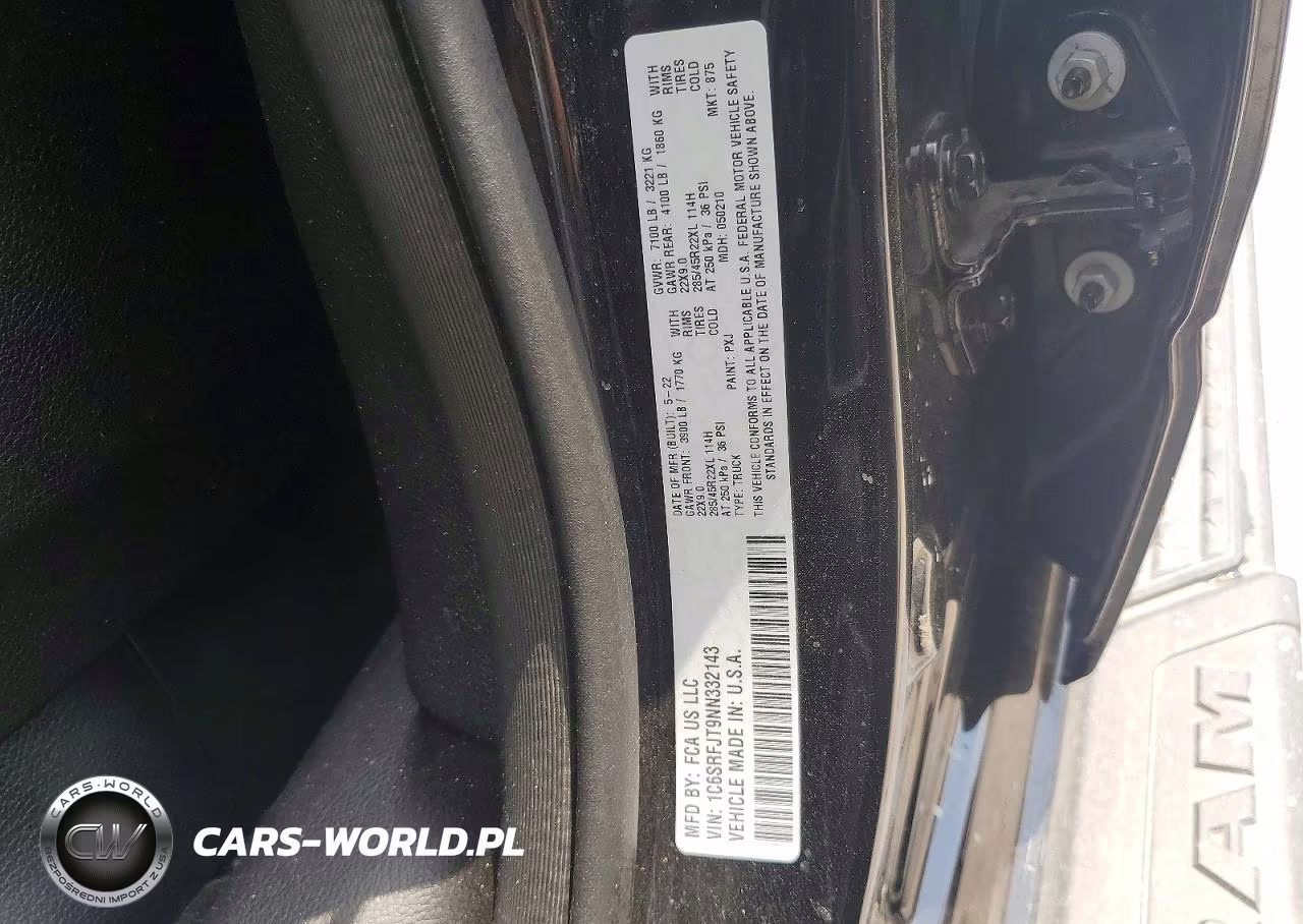 2022 Ram 1500 Laramie VIN:1C6SRFJT9NN332143 - 12