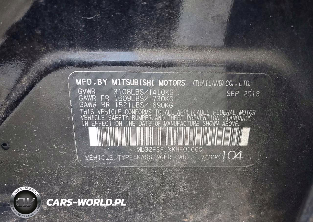 2019 Mitsubishi Mirage G4 Es VIN:ML32F3FJXKHF01660 - 12