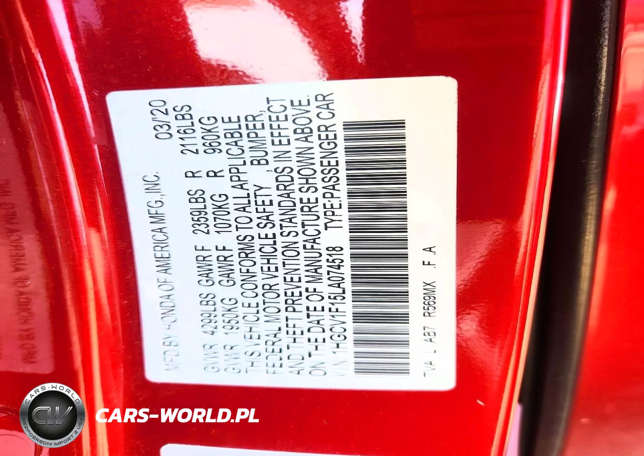 2020 Honda Accord Lx VIN:1HGCV1F15LA074518 - 12
