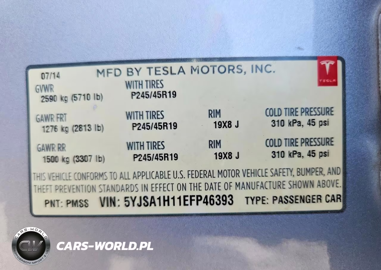2014 Tesla Model S VIN:5YJSA1H11EFP46393 - 13