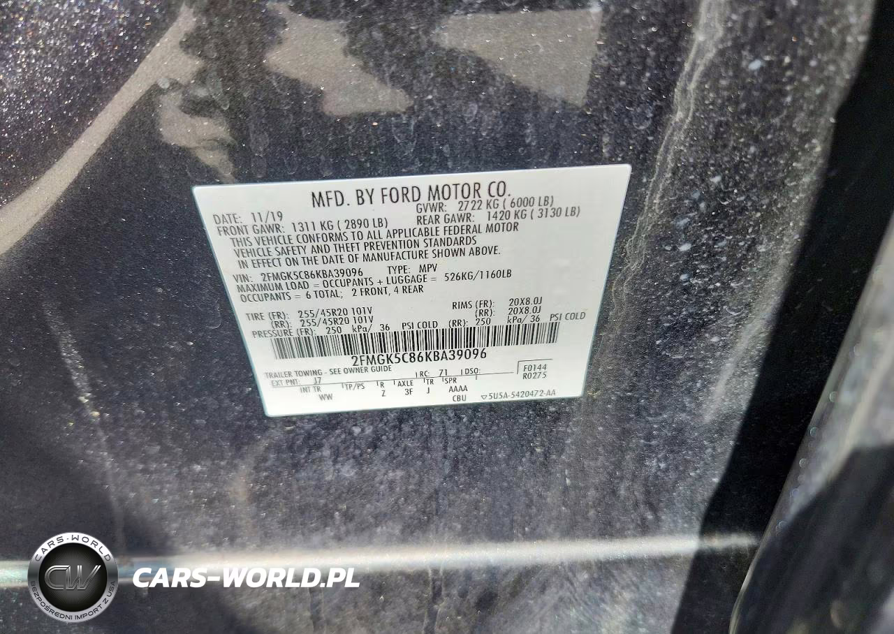 2019 Ford Flex Sel VIN:2FMGK5C86KBA39096 - 13