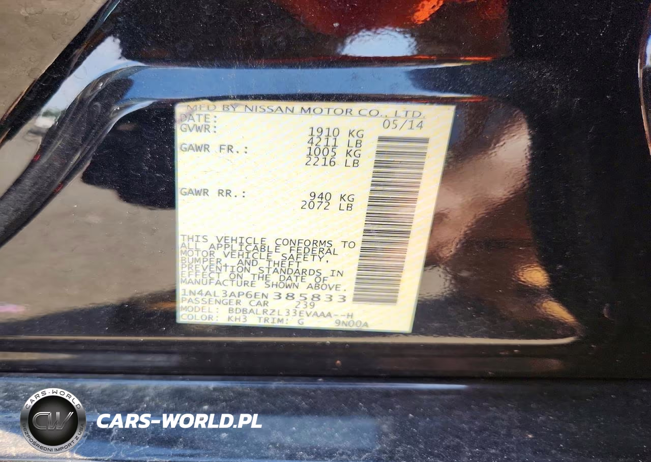 2014 Nissan Altima 2.5 S VIN:1N4AL3AP6EN385833 - 12
