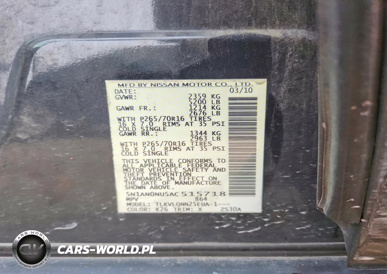 2010 Nissan Xterra X VIN:5N1AN0NU5AC515718 - 12