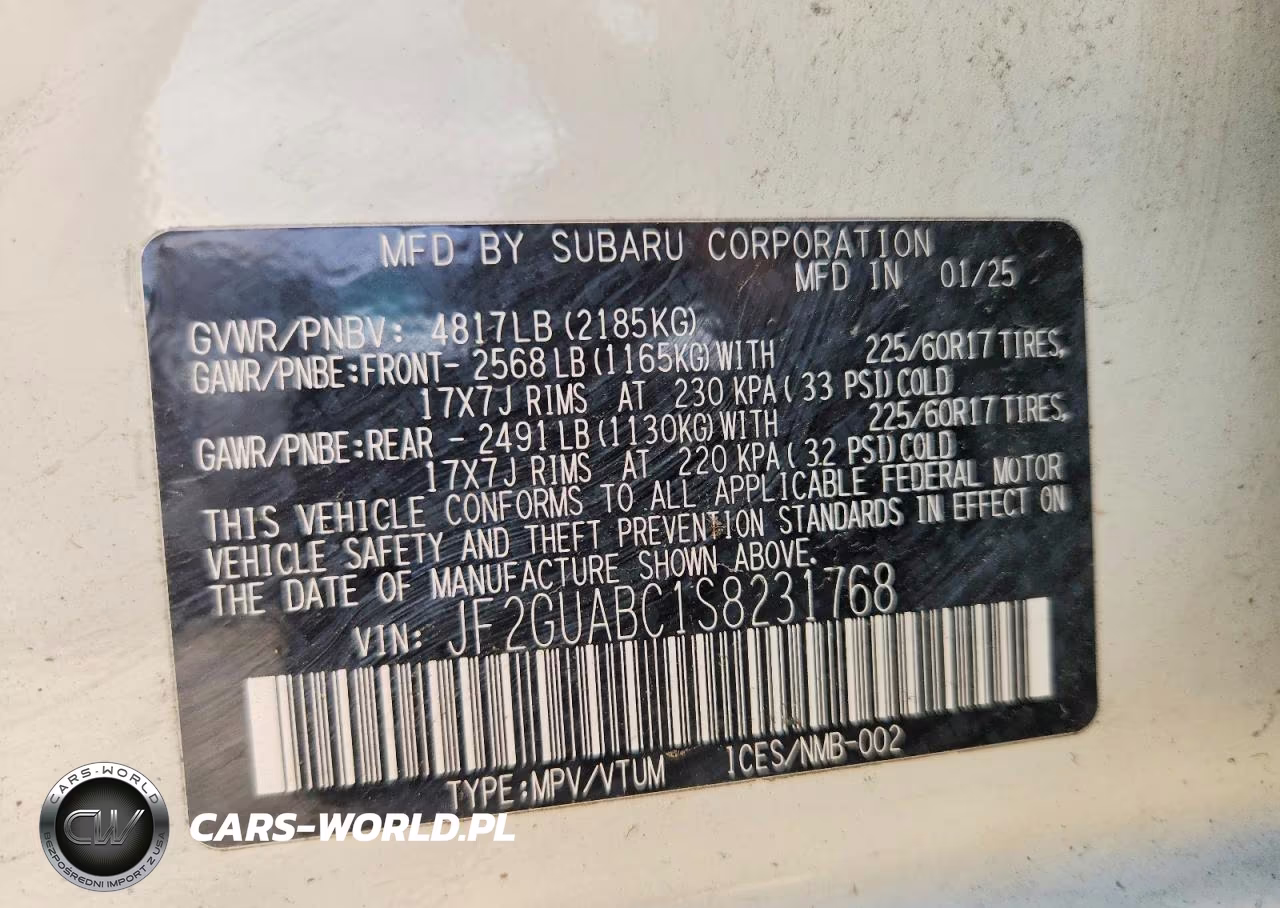 2025 Subaru Crosstrek VIN:JF2GUABC1S8231768 - 12