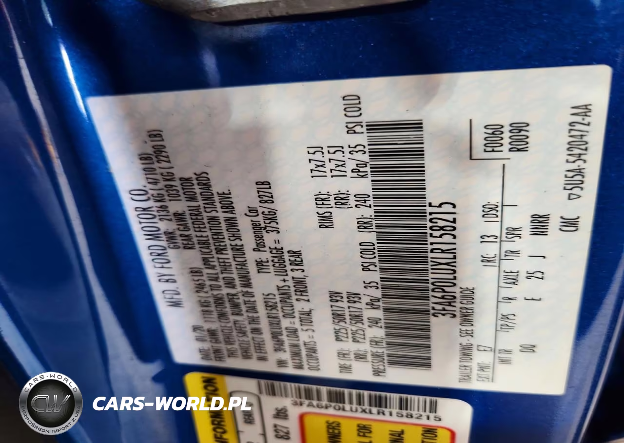 2020 Ford Fusion Se VIN:3FA6P0LUXLR158215 - 12
