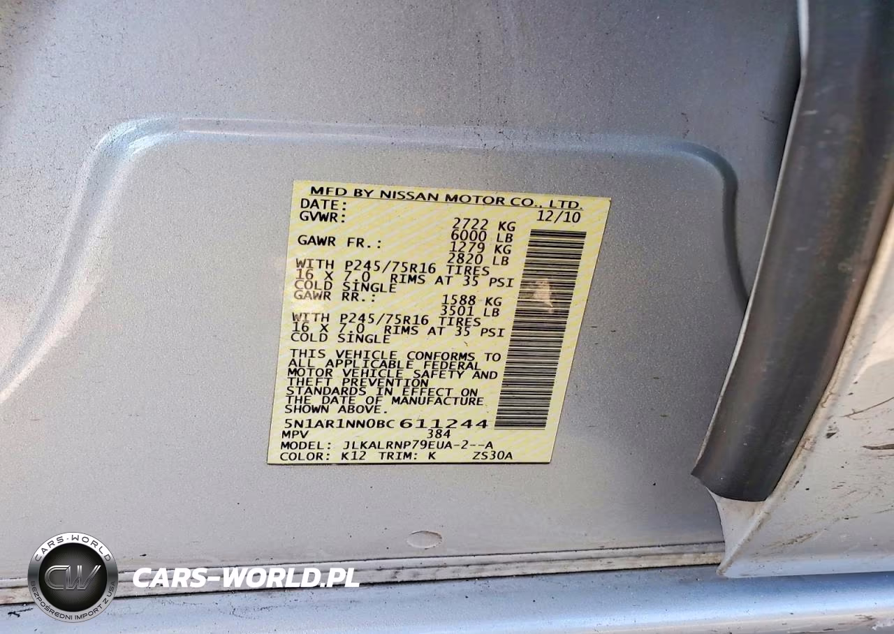 2011 Nissan Pathfinder S VIN:5N1AR1NN0BC611244 - 12