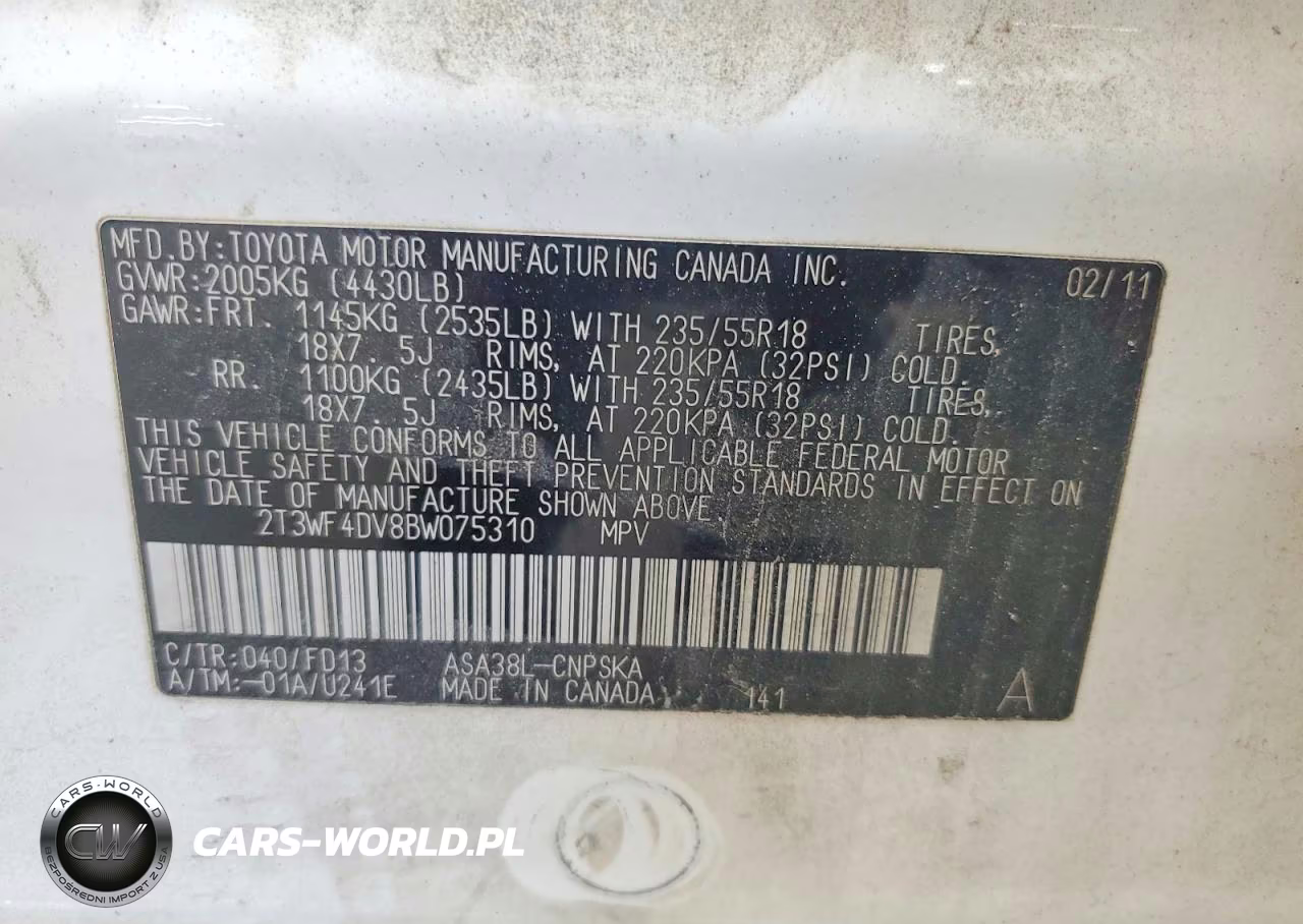 2011 Toyota Rav4 Sport VIN:2T3WF4DV8BW075310 - 13
