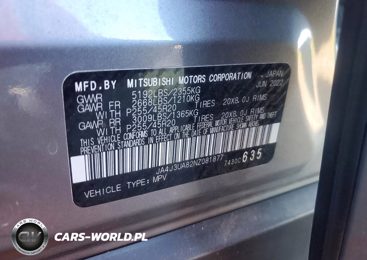 2022 Mitsubishi Outlander Se VIN:JA4J3UA82NZ081877 - 14