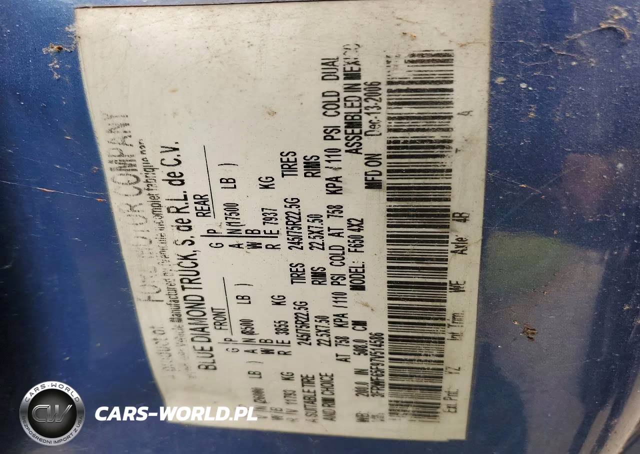 2007 Ford F650 Super Duty VIN:3FRWF65F97V514586 - 12