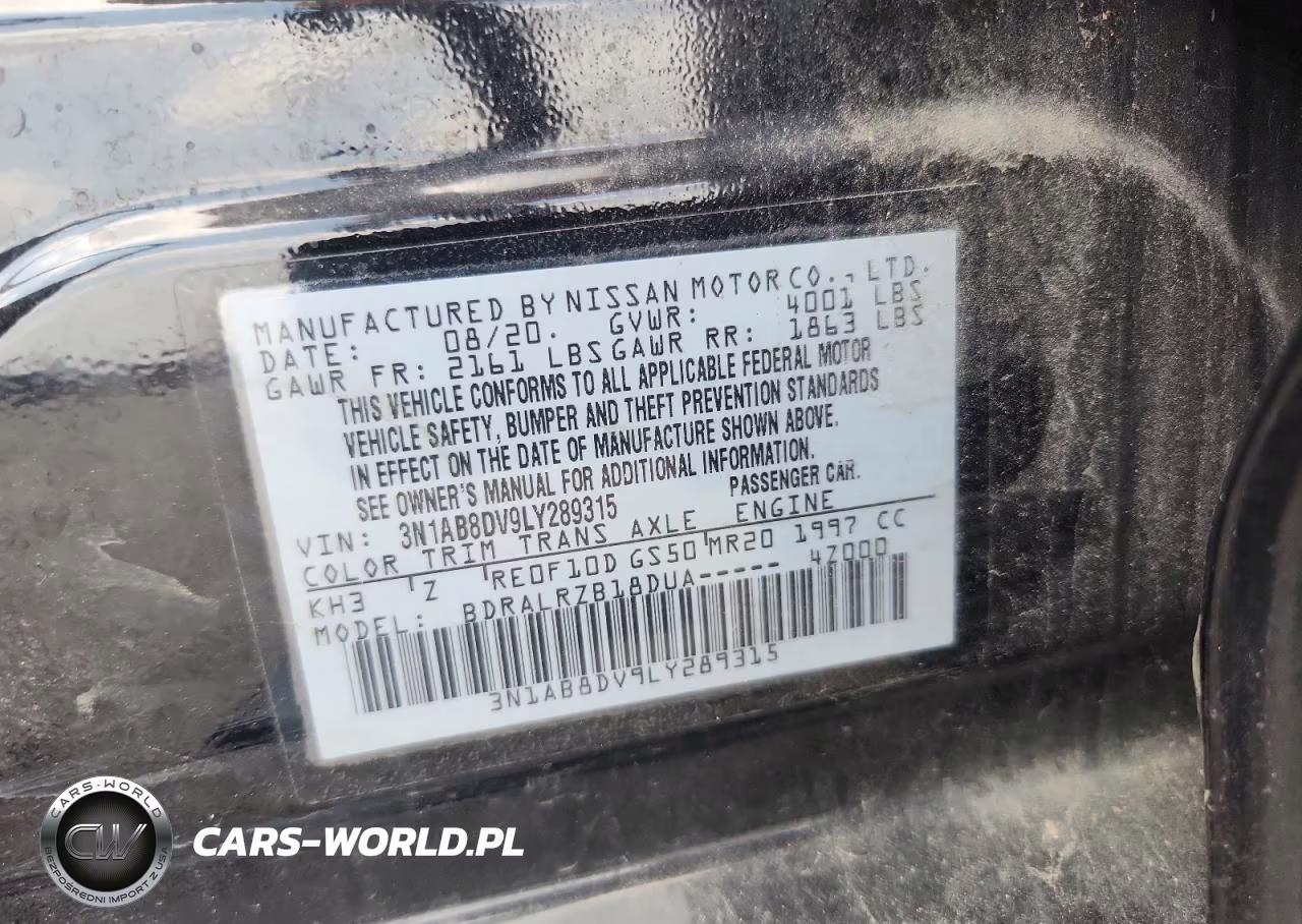 2020 Nissan Sentra Sr VIN:3N1AB8DV9LY289315 - 12