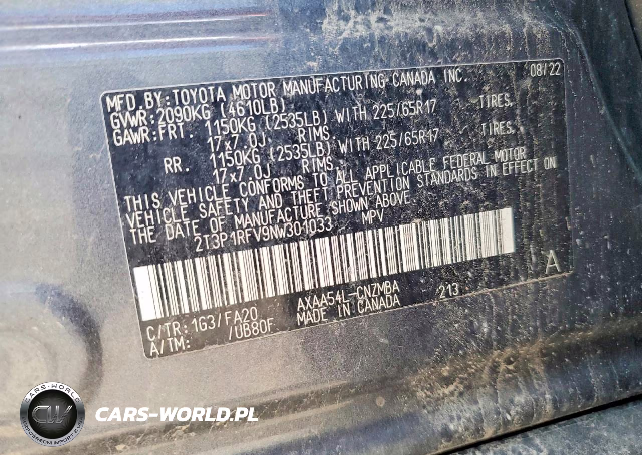 2022 Toyota Rav4 Xle VIN:2T3P1RFV9NW301033 - 13