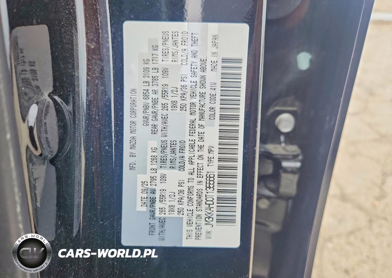 2026 Mazda Cx-90 Select VIN:JM3KKAHD0T1355661 - 12