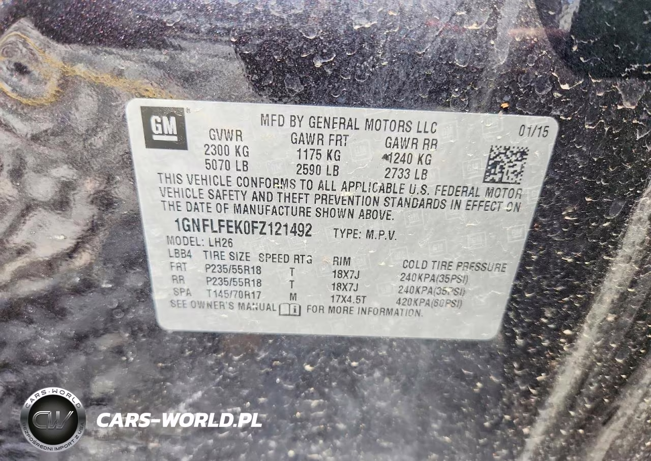 2015 Chevrolet Equinox Lt VIN:1GNFLFEK0FZ121492 - 13
