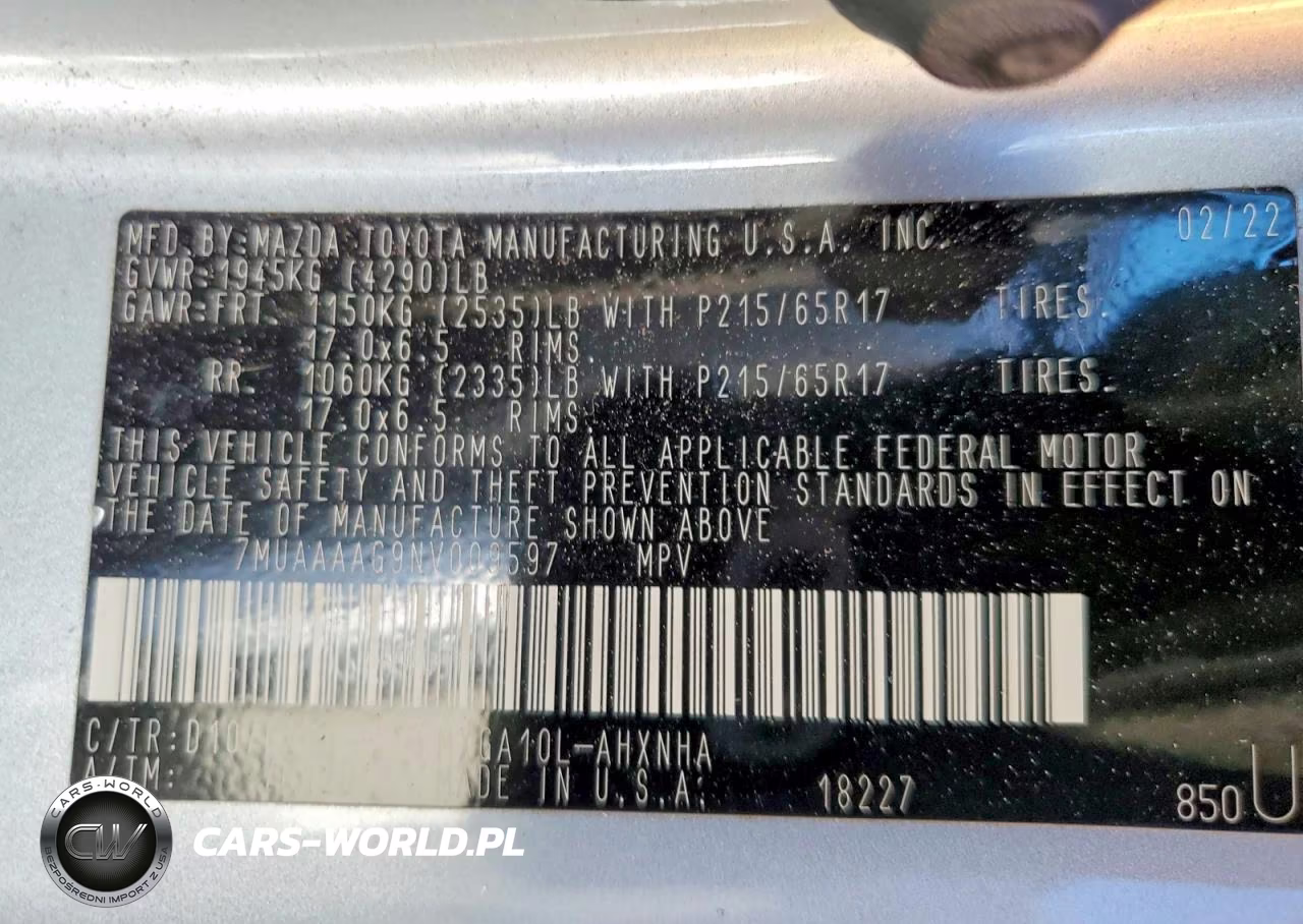 2022 Toyota Corolla Cross L VIN:7MUAAAAG9NV009597 - 13