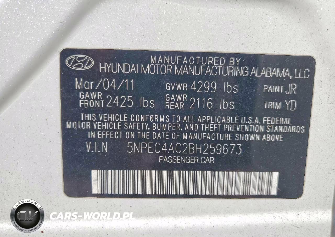 2011 Hyundai Sonata Limited VIN:5NPEC4AC2BH259673 - 12