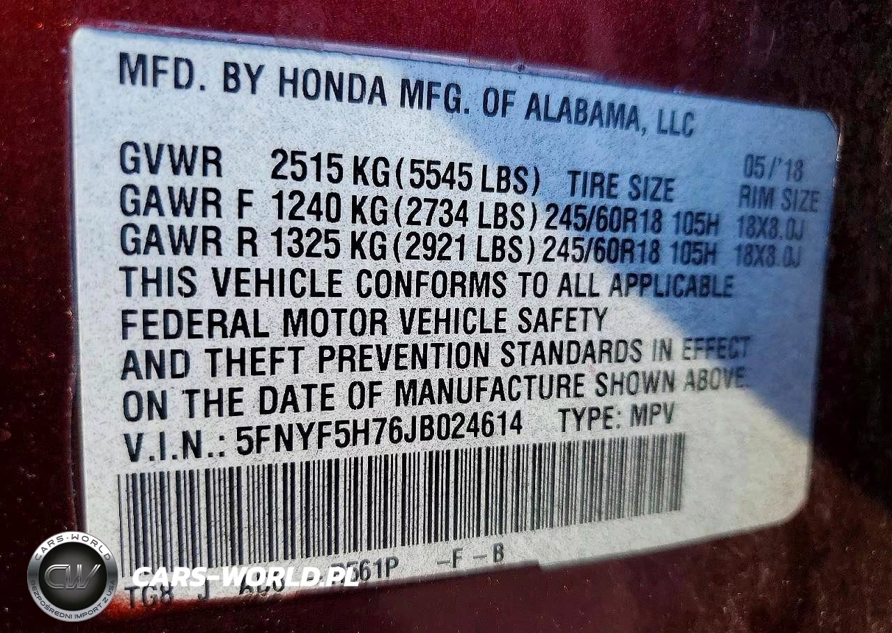 2018 Honda Pilot Exln VIN:5FNYF5H76JB024614 - 13