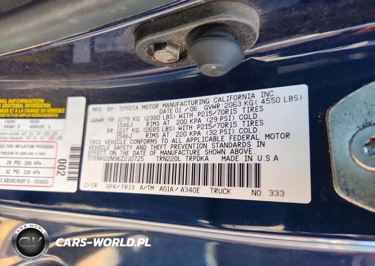 2006 Toyota Tacoma Base VIN:5TENX22N96Z210725 - 12