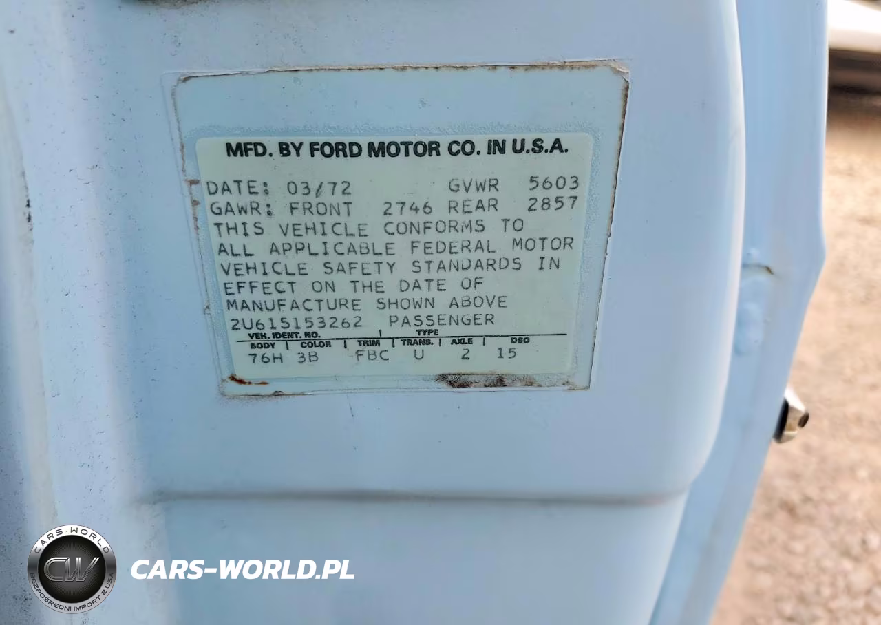 1972 Ford Convertibl VIN:2U61S153262 - 13