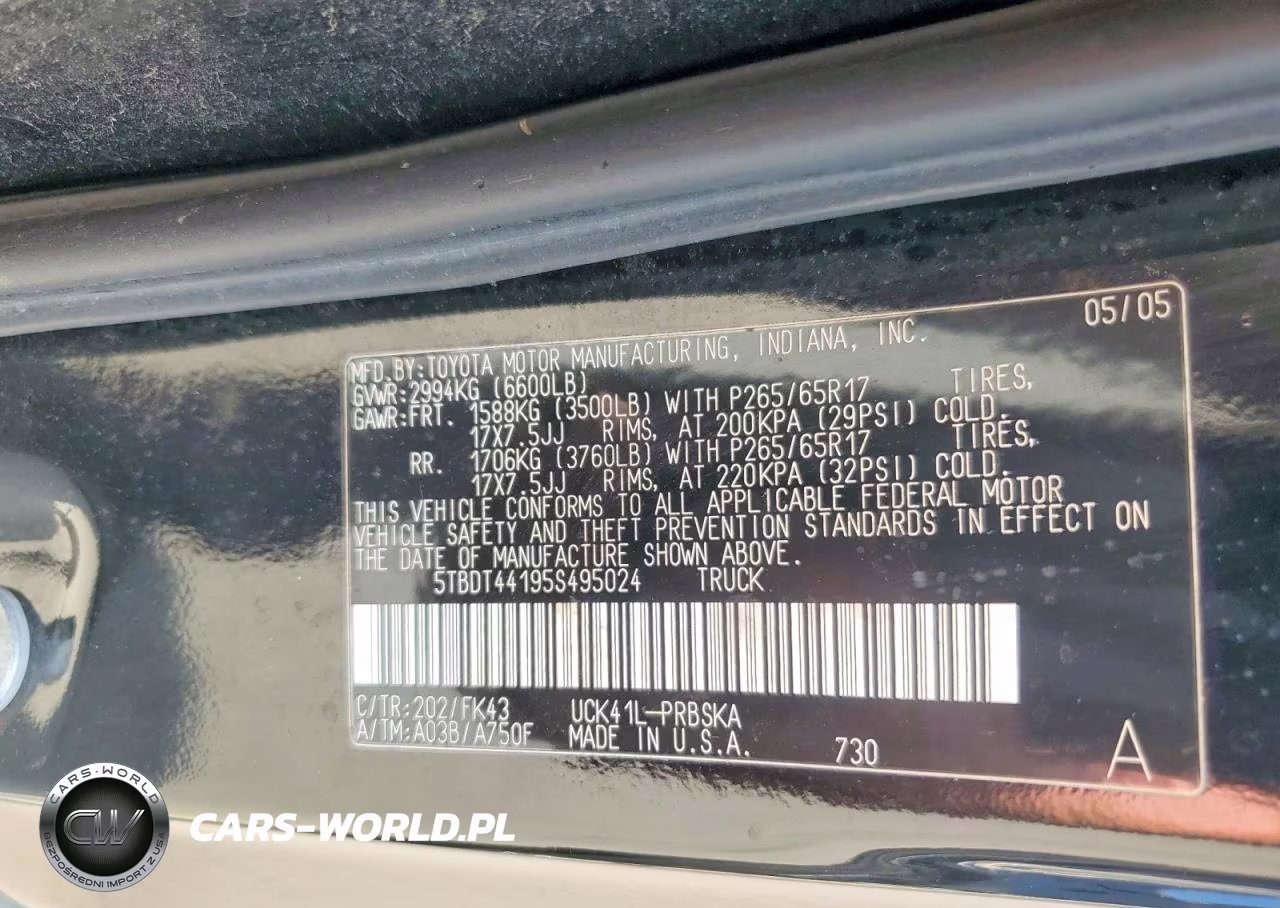 2005 Toyota Tundra Double Cab Sr5 VIN:5TBDT44195S495024 - 12