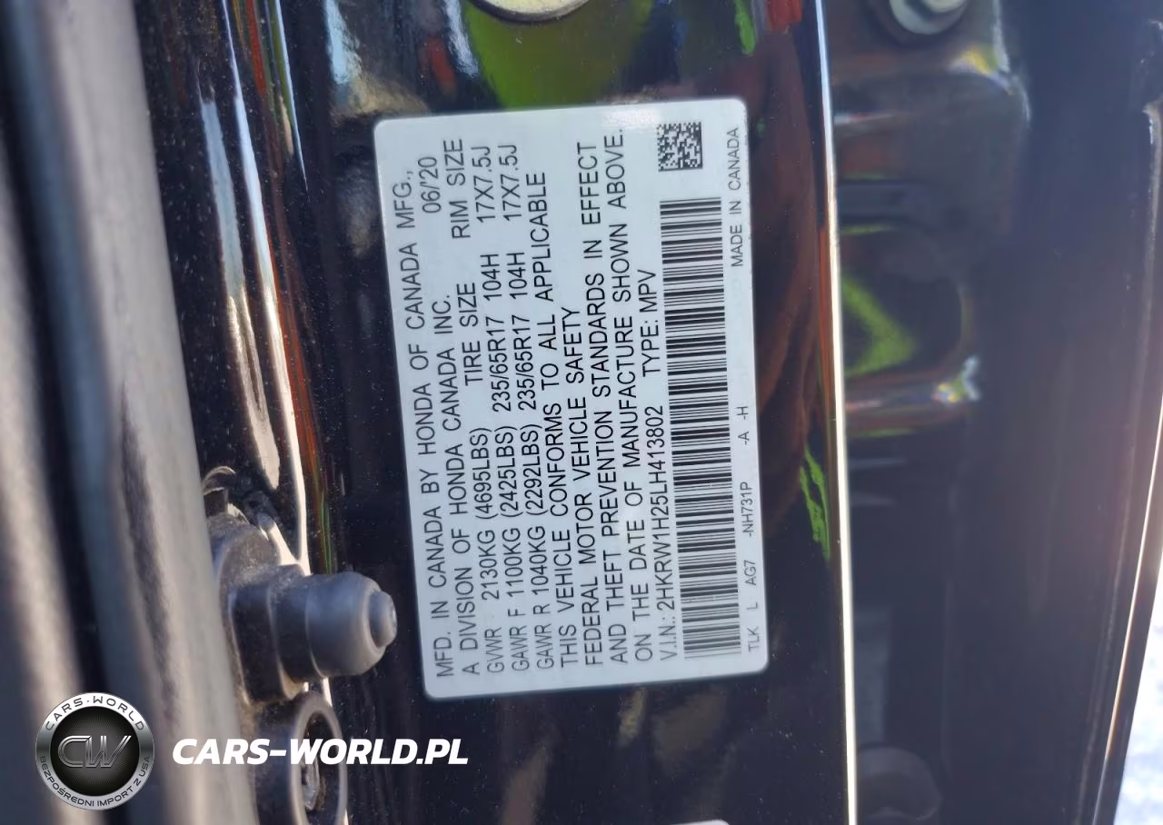2020 Honda Cr-V Lx VIN:2HKRW1H25LH413802 - 13