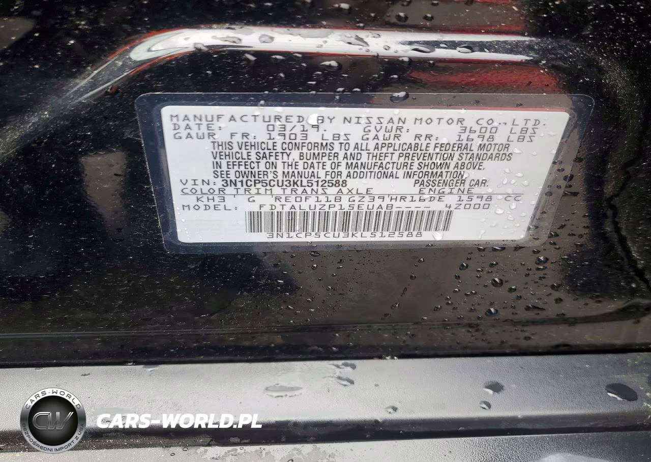 2019 Nissan Kicks Sr VIN:3N1CP5CU3KL512588 - 13