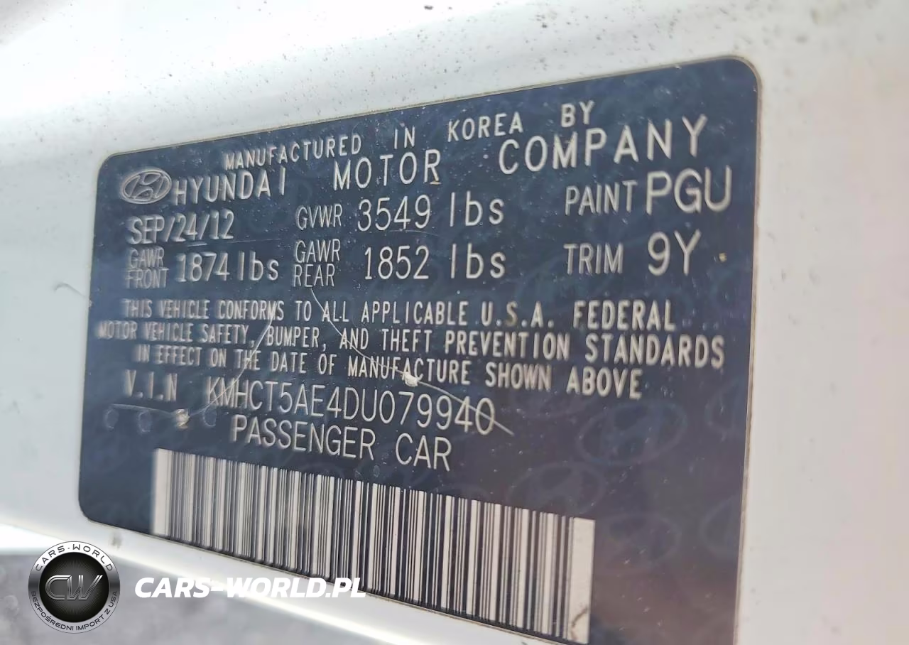 2013 Hyundai Accent Gs VIN:KMHCT5AE4DU079940 - 12