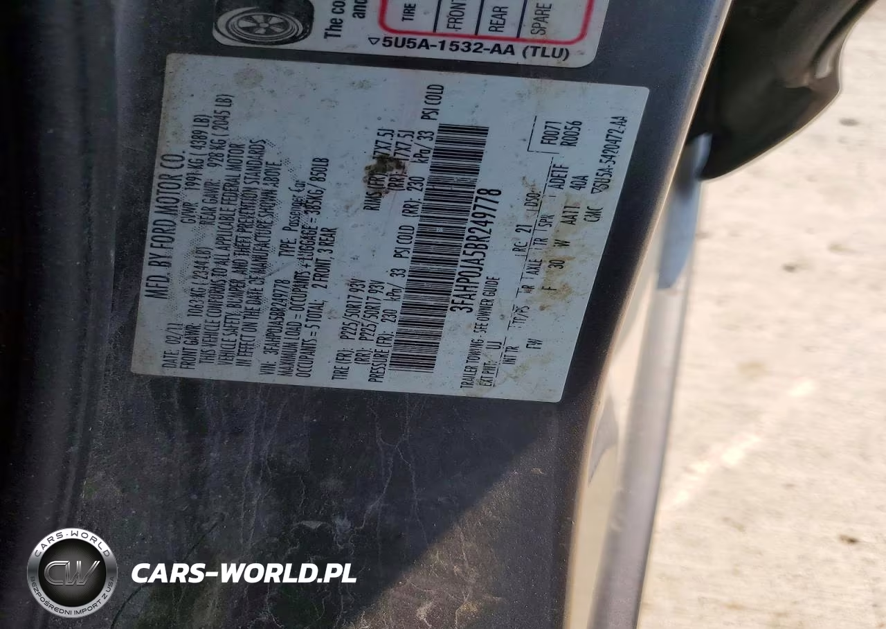 2011 Ford Fusion Sel VIN:3FAHP0JA5BR249778 - 12