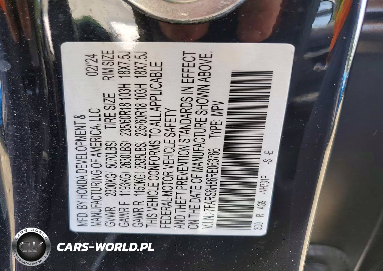 2024 Honda Cr-V Sport-L VIN:7FARS6H86RE063766 - 13