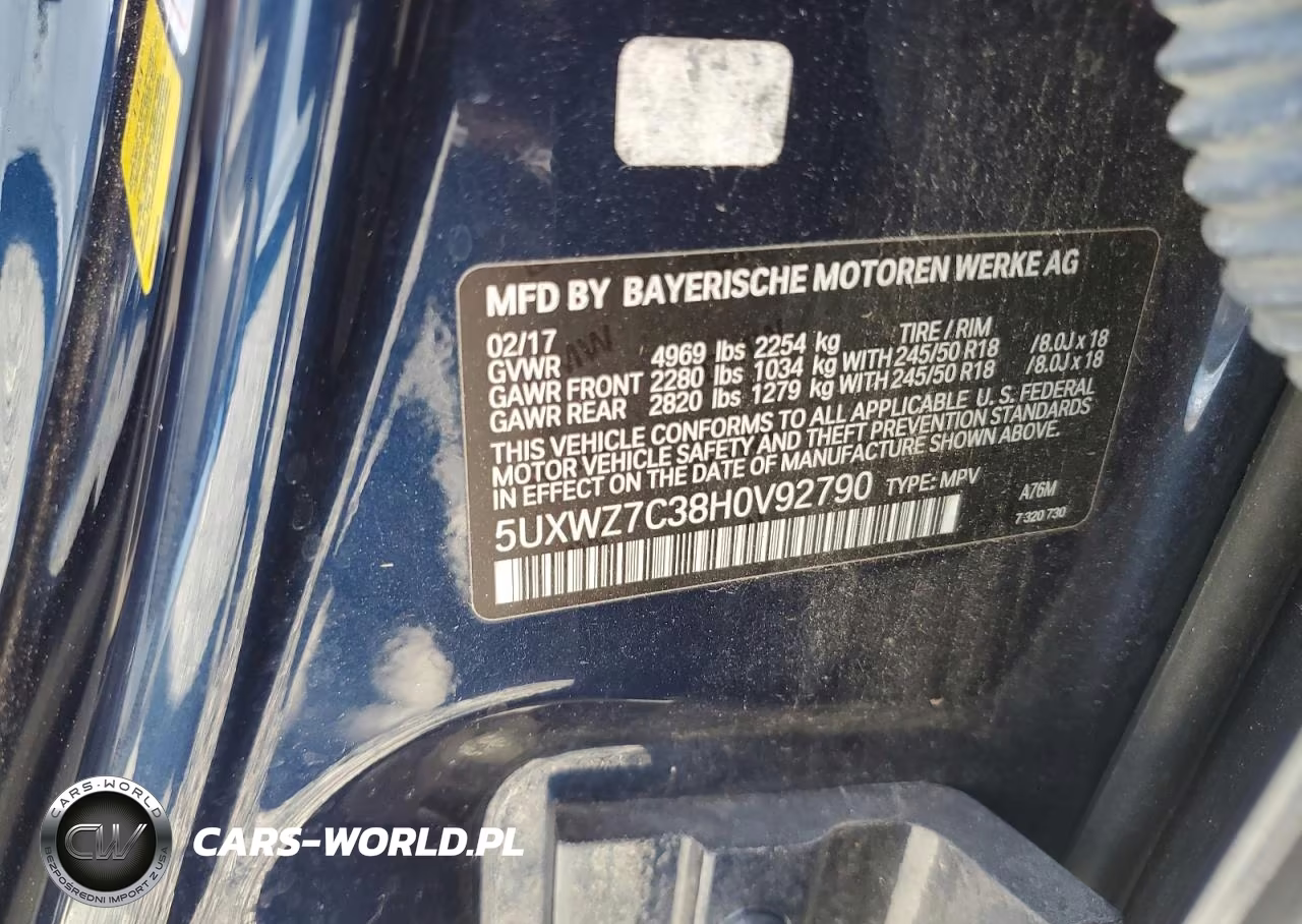 2017 BMW X3 Sdrive28I VIN:5UXWZ7C38H0V92790 - 13