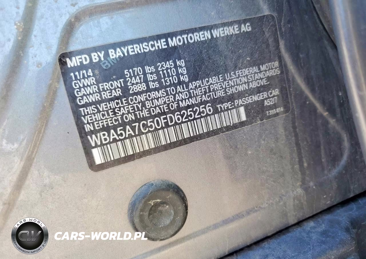 2015 BMW 528 Xi VIN:WBA5A7C50FD625256 - 12
