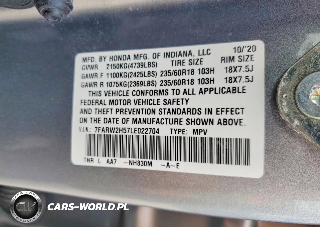 2020 Honda Cr-V Ex VIN:7FARW2H57LE022704 - 14