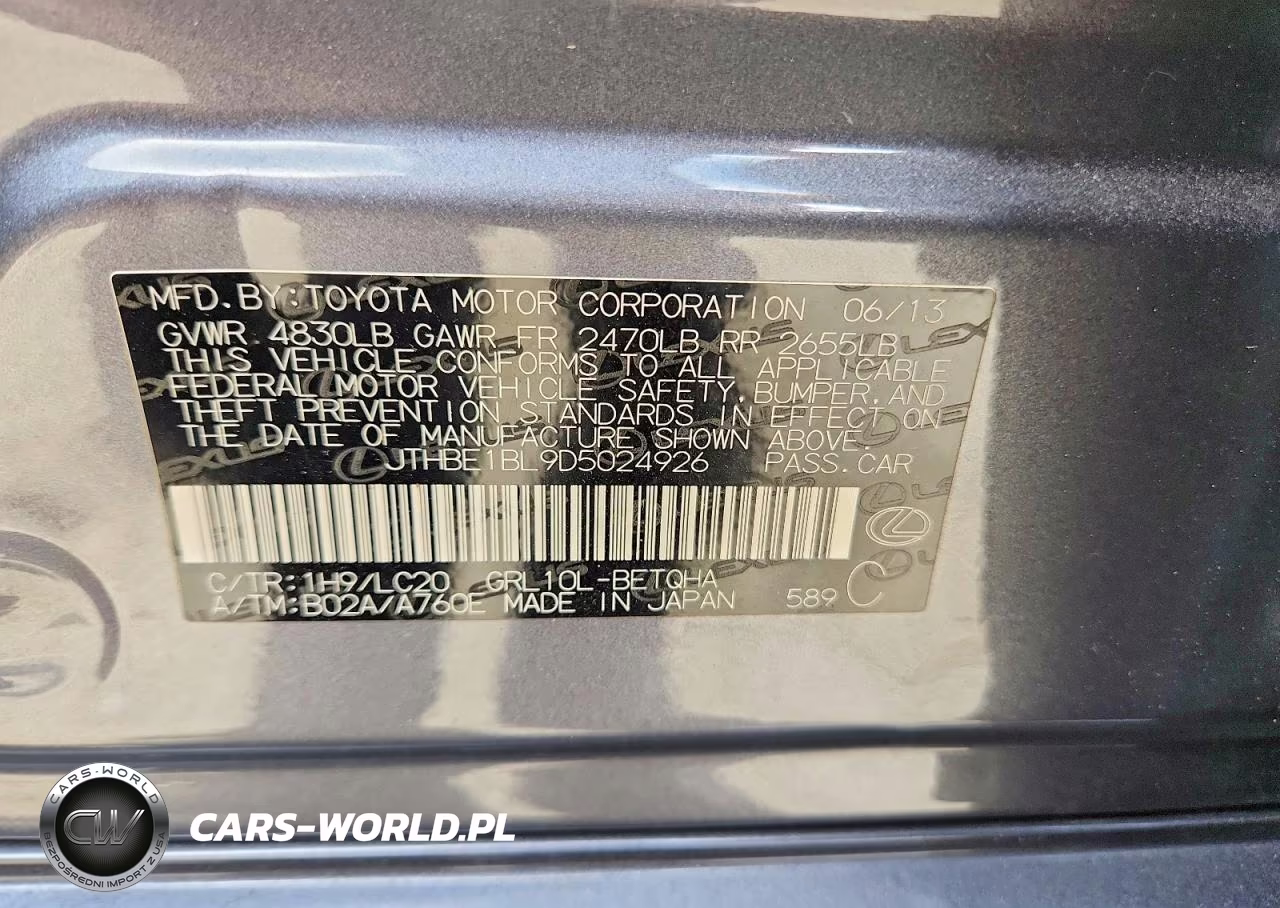 2013 Lexus Gs 350 VIN:JTHBE1BL9D5024926 - 12