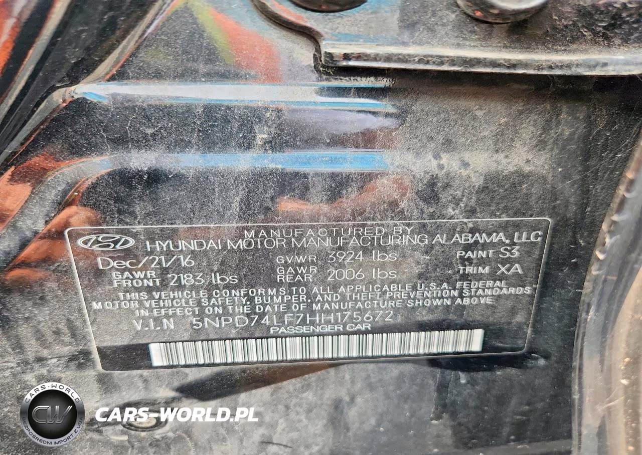 2017 Hyundai Elantra Se VIN:5NPD74LF7HH175672 - 12