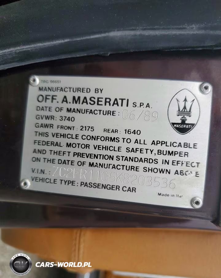 1989 Chrysler Tc By Maserati VIN:ZC2FR1105KB203536 - 12