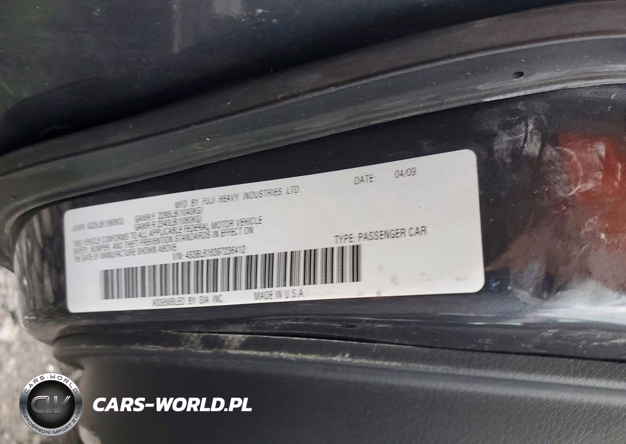 2009 Subaru Legacy 2.5I VIN:4S3BL616397236412 - 12