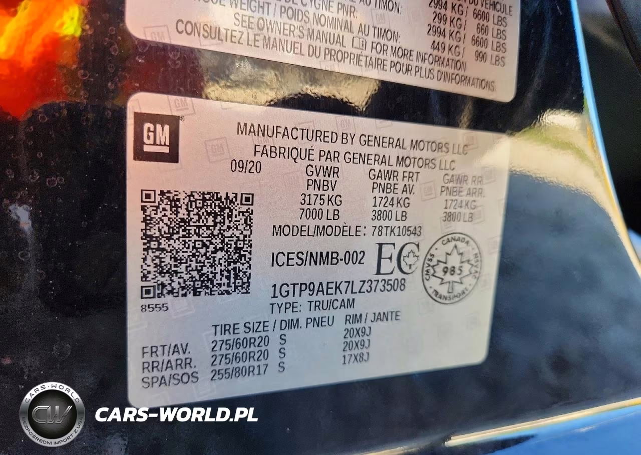 2020 GMC Sierra K1500 VIN:1GTP9AEK7LZ373508 - 12