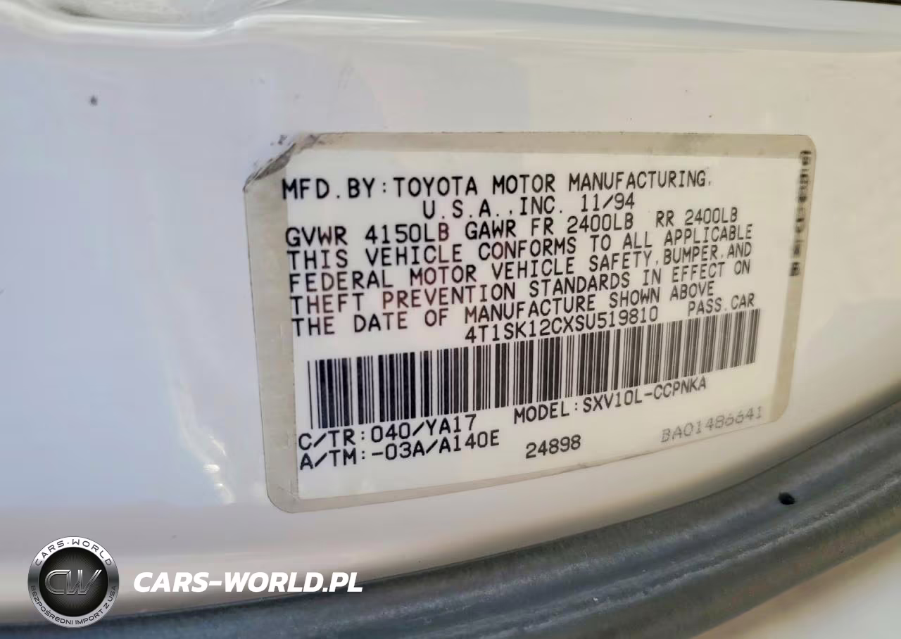 1995 Toyota Camry Le VIN:4T1SK12CXSU519810 - 12
