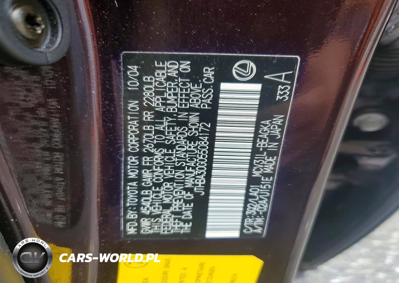 2005 Lexus Es 330 VIN:JTHBA30G055084172 - 13
