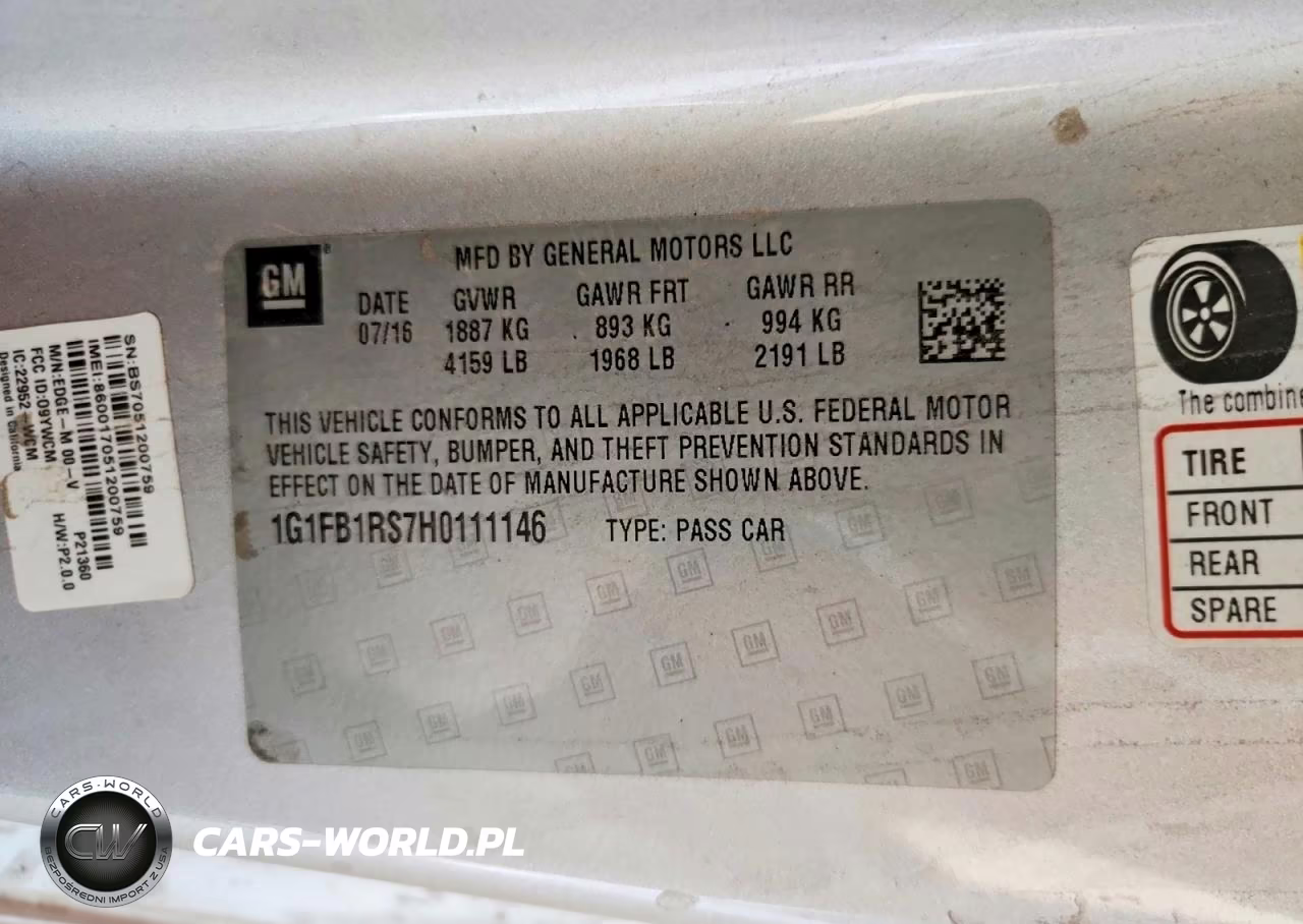 2017 Chevrolet Camaro Lt VIN:1G1FB1RS7H0111146 - 12
