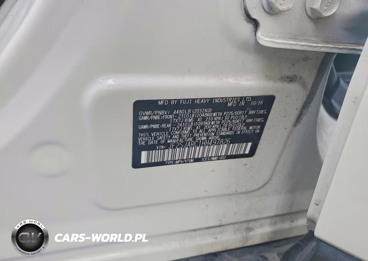 2017 Subaru Forester 2.5I Limited VIN:JF2SJARC1HH497826 - 12