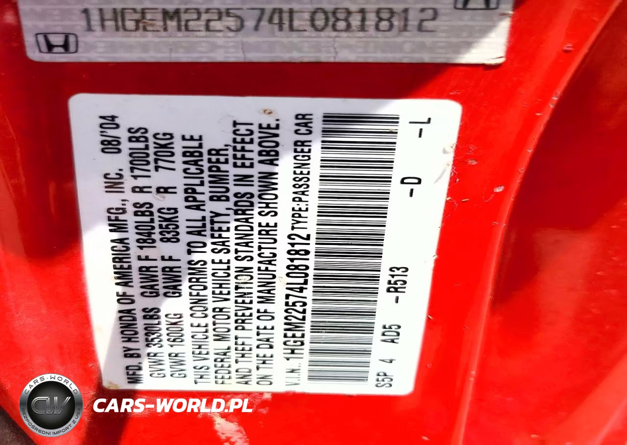 2004 Honda Civic Lx VIN:1HGEM22574L081812 - 12