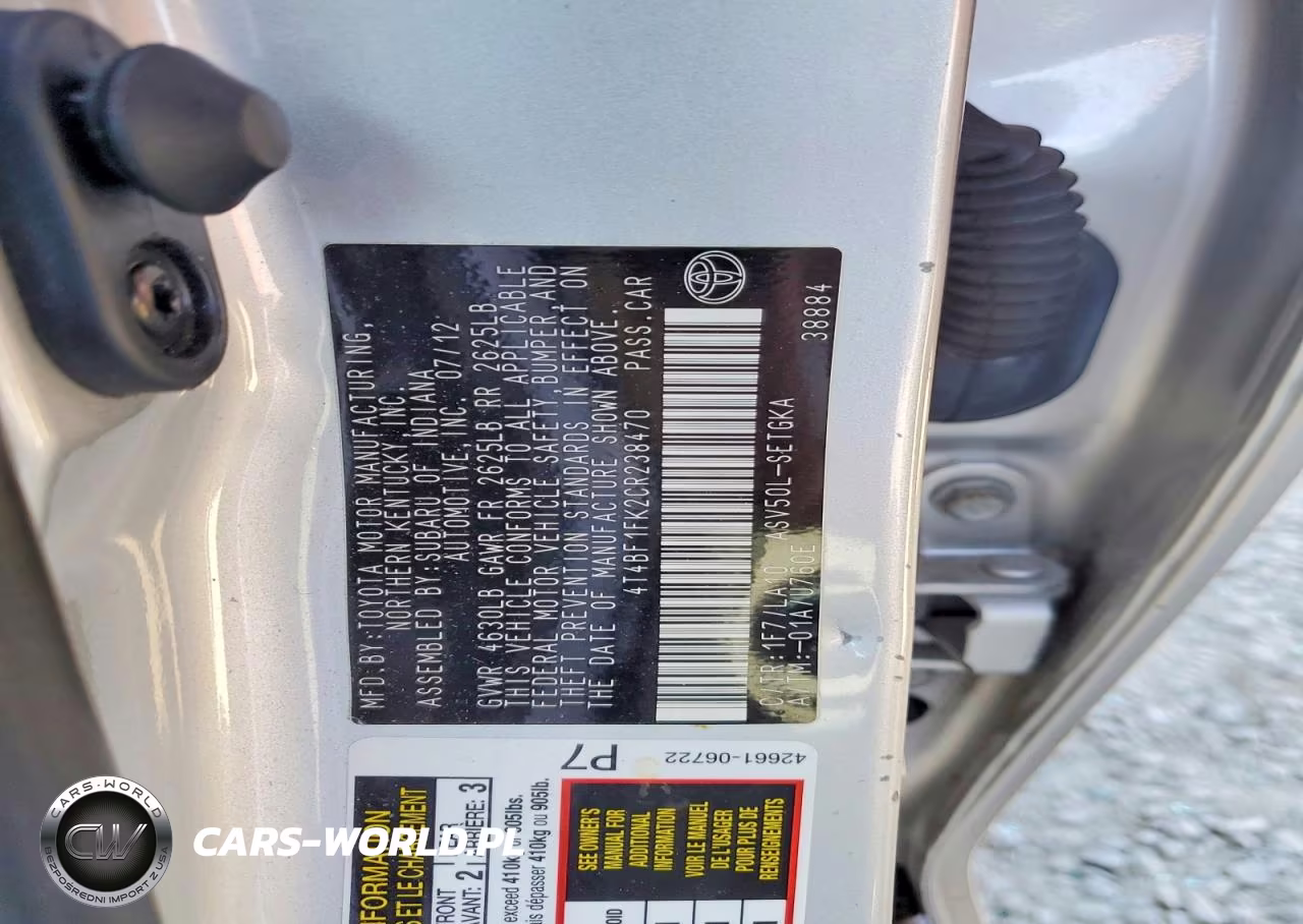2012 Toyota Camry Xle VIN:4T4BF1FK2CR238470 - 12