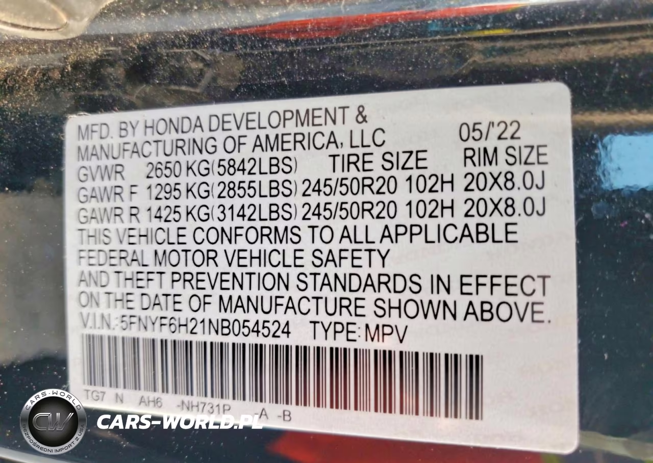 2022 Honda Pilot Se VIN:5FNYF6H21NB054524 - 14