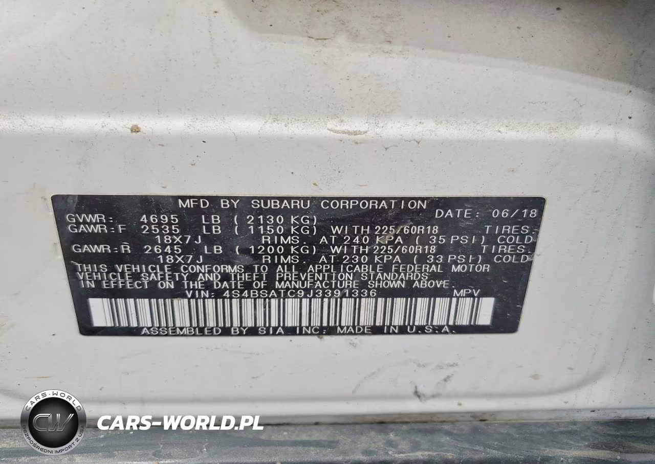 2018 Subaru Outback Touring VIN:4S4BSATC9J3391336 - 12