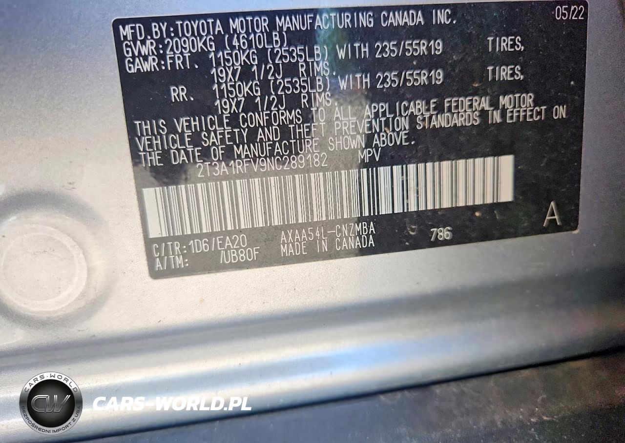 2022 Toyota Rav4 Xle Premium VIN:2T3A1RFV9NC289182 - 12