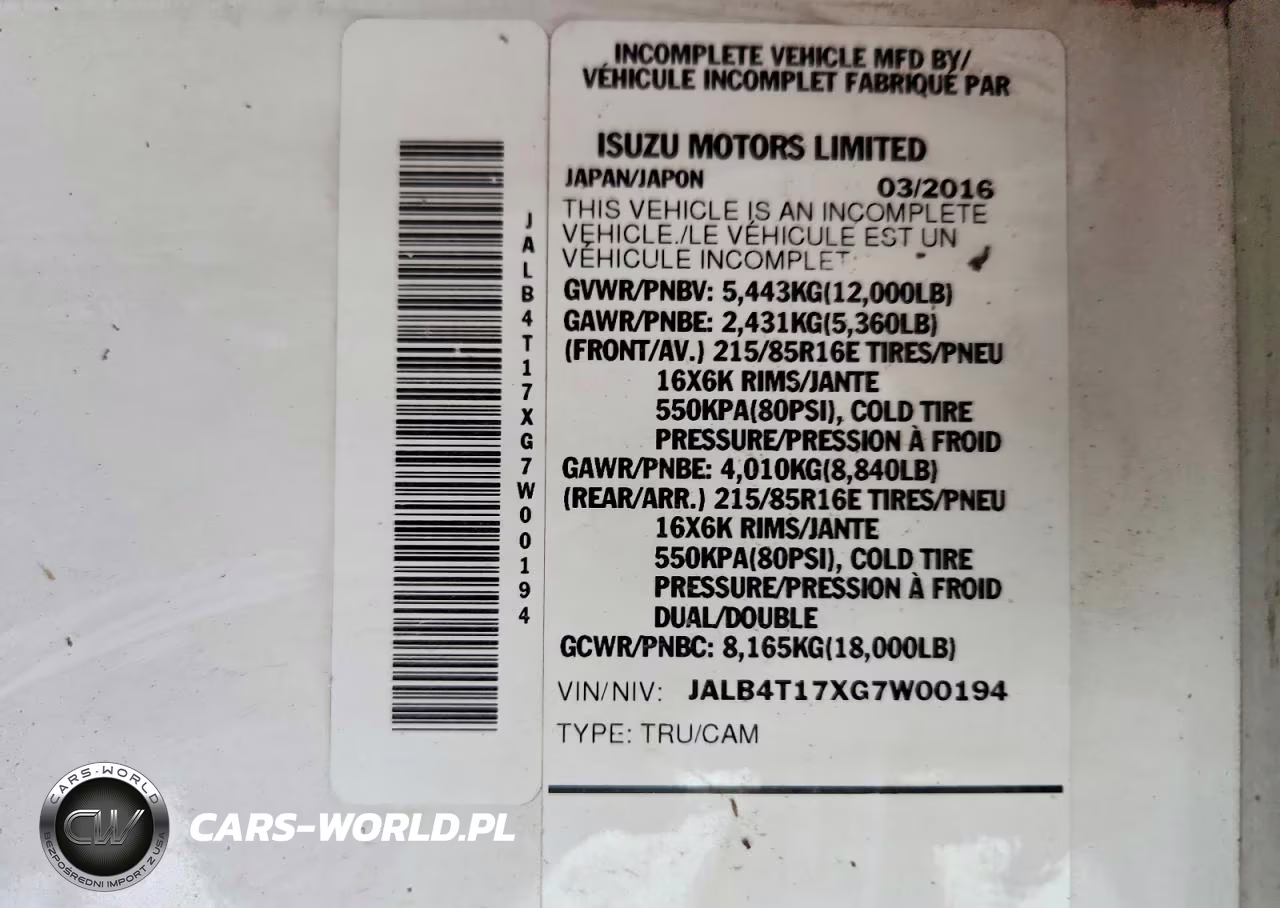 2025 Isuzu Reach Delivery Van VIN:JALB4T17XG7W00194 - 12