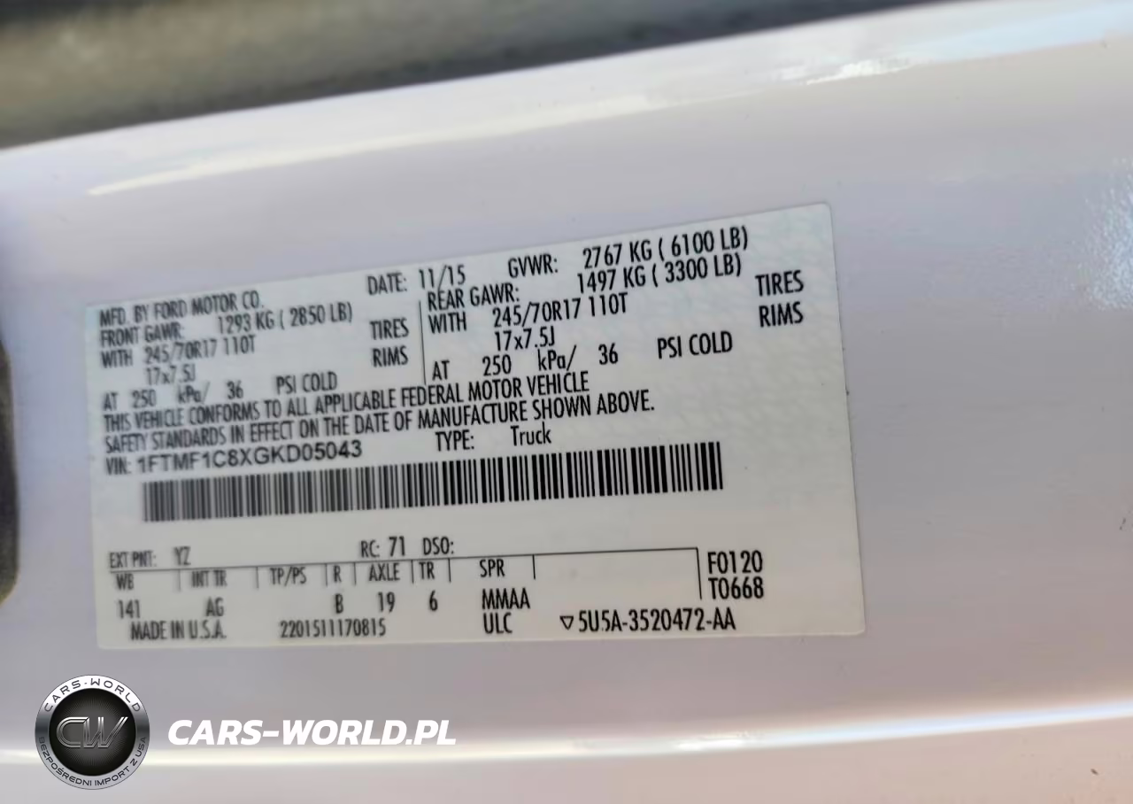 2016 Ford F150 VIN:1FTMF1C8XGKD05043 - 12