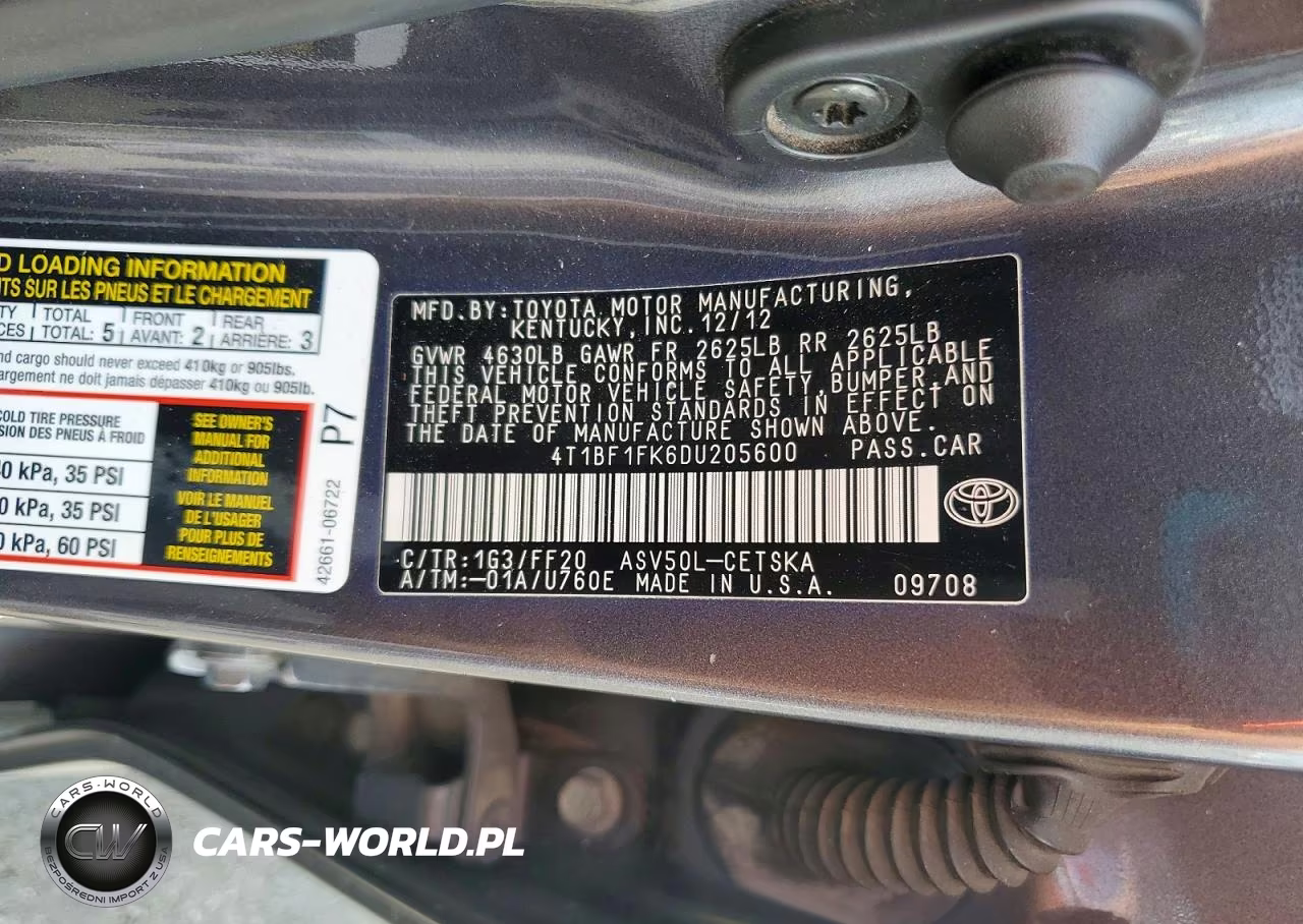2013 Toyota Camry Se VIN:4T1BF1FK6DU205600 - 13